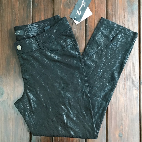 NWT Seven7 Snakeskin Faux Leather Leggings sz 14 - Picture 1 of 5
